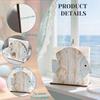 Wooden Paper Towel Holder, Universal Size Solid Wood Paper Towel Stand with Ocean Style Tropical Fish Sailboat Patterns for Kitchen Dining Table Decor