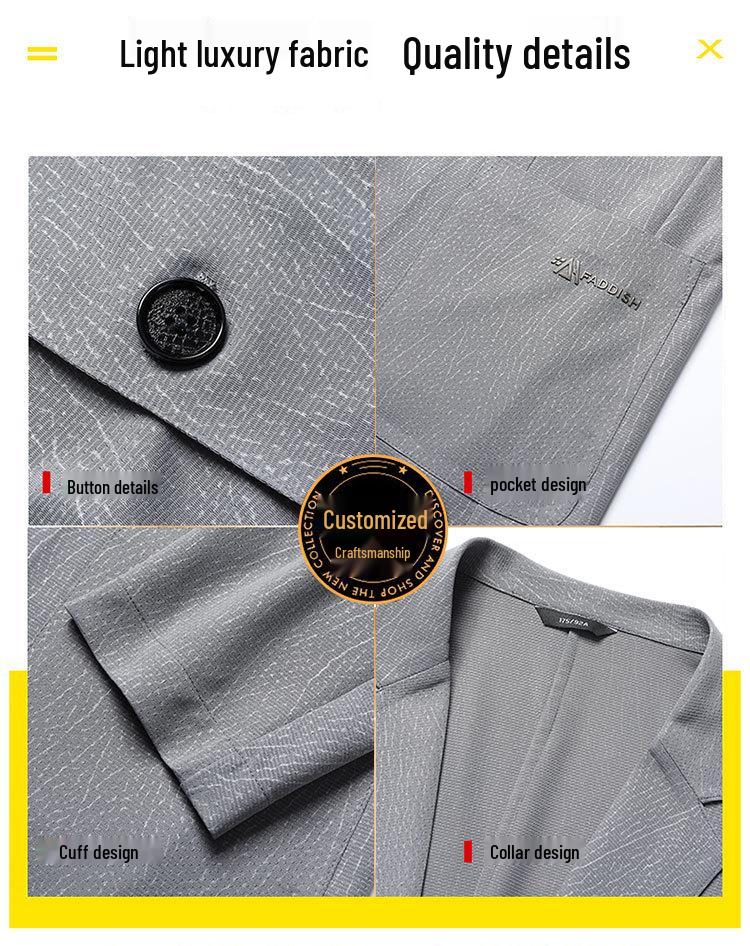 2025 Spring/Summer Men's Breathable Stretch Casual Plus-Size Single-Breasted Jacket