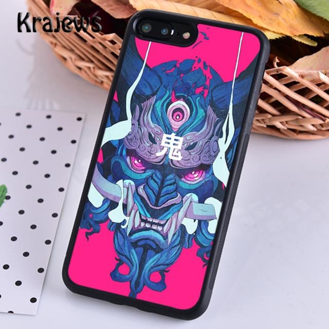 Krajews Japanese Oni Hannya Demon Mask Cool Phone Case For iPhone 14 5 6s 7 8 Plus X XR XS 11 12 13 Pro Max Samsung S21 S22ultra