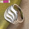 925 Sterling Silver Four Lines Smooth Ring Jewelry