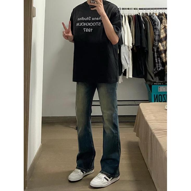 Retro Jeans Men'S Autumn New Style Explosive Street Hooligan Handsome Casual Pants For Teenagers Loose Straight Leg Wide Leg Men'S Pants