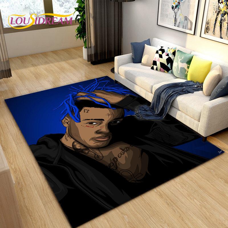 Hip Hop Art Rapper Legend Star Area Rug Large,Carpet Rug for Living Room Bedroom Sofa Doormat Decoration,Kids Non-slip Floor Mat