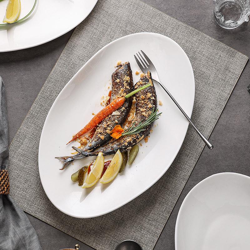 Elegant Irregular Ceramic Fish Serving Plate