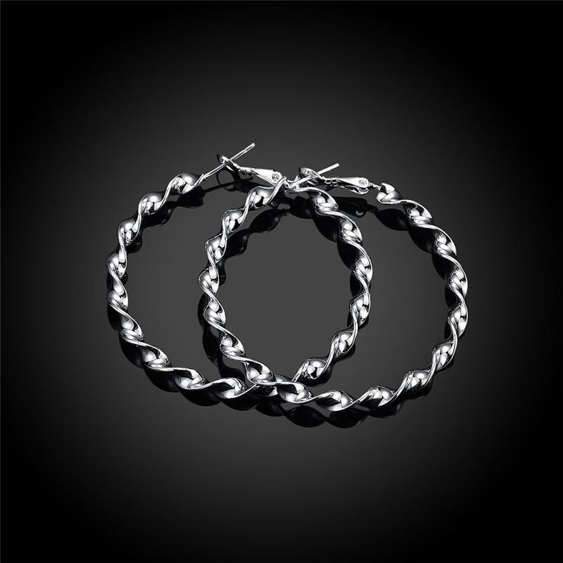 Copper Color Twisted Hoop Earrings For Women Twisted Lines Artistic Design Diameter 4.5cm Coppery Wedding Jewelry Gift E148