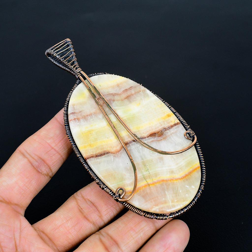Landscape Jasper Pendant, Handmade Gemstone 999 Copper Wire Wrap Tree Of Life Pendant Antique Jewelry, For Gift Copper Jewelry