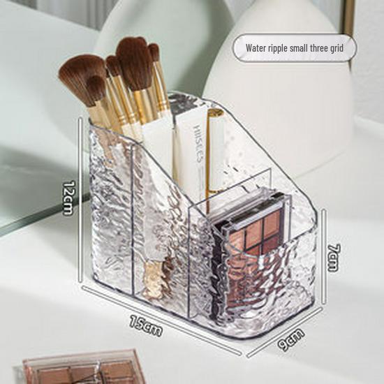 Ripple Makeup Brush and Skincare Storage Box – Large Capacity Luxury Organizer for Cosmetics and Miscellaneous Items