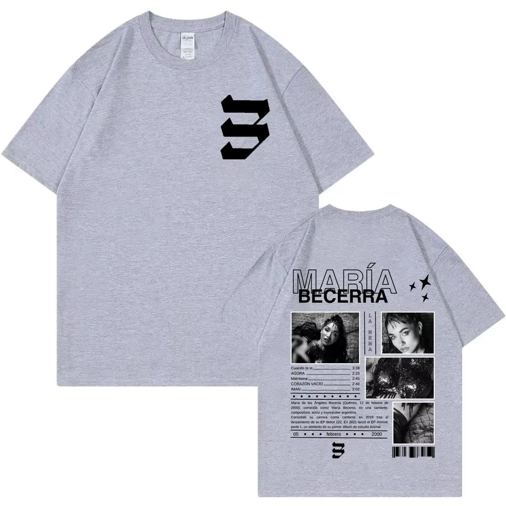 Singer Maria Becerra Album Merch Tshirt Vintage Aesthetic Short Sleeve T Shirts Unisexs Womens Fashion Casual Oversized Tshirts