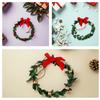 9pcs Christmas Mini Cabinet Wreaths Small Artificial Garland With Ribbon Bows For Door Window Kitchen Farmhouse Holiday Decor