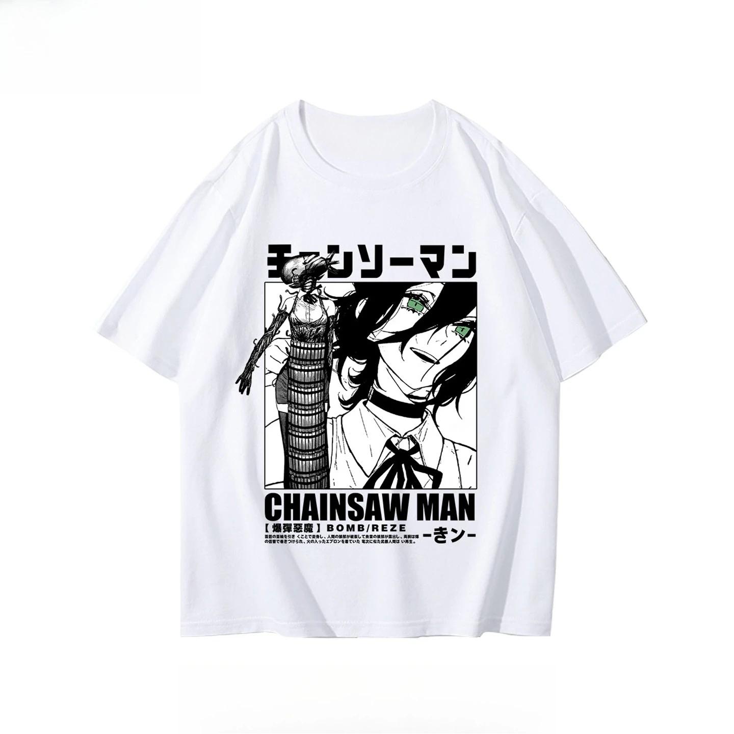 

Japanese Anime Vintage Graphic T Shirt Harajuku Y2k Tops Chainsaw Man Rise Printed T-shirt Men Tees Oversized Women Clothing 4XL