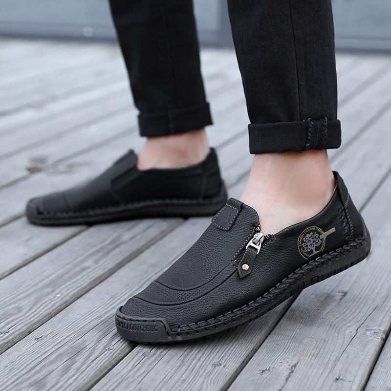 Fashion Lightweight Mens Slip on Shoes 2024 Leather Fashion Casual Shoes Men New Arrival Men Outdoor Walking Shoes Classic Mens Loafers