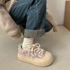 Thick-soled casual small fragrant style versatile thick-soled little white shoes women's 2025 new autumn and winter canvas shoes popular low-top board