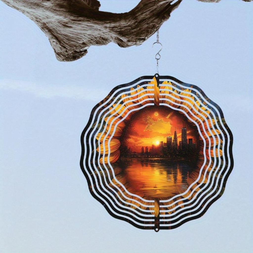 Solar-Powered Sunflower Wind Spinner – Stainless Steel Garden Decor, Indoor/Outdoor Hanging Ornament, Eco-Friendly Solar Charging (No Battery Needed)