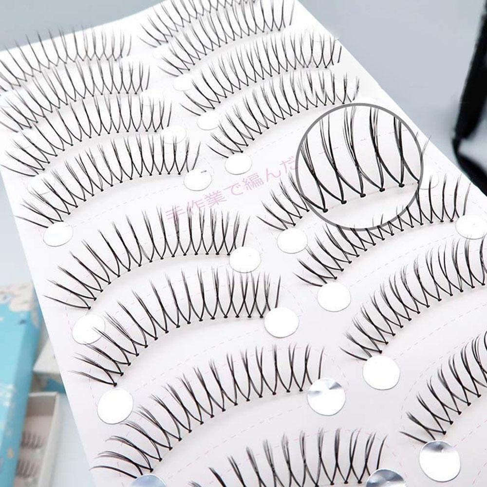 10 párů korejských umělých řas ve tvaru U, přirozené 3D řasy, řasy z umělého norka, průhledný pásek, prodlužování řas, přirozené jemné řasy