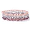 Set da 4 Pezzi Braccialetti Elastici con Perline di Cristallo Lucido Bohemien Facettati Colorati Braccialetti con Perline di Vetro di Cristallo Set di Braccialetti per Donne