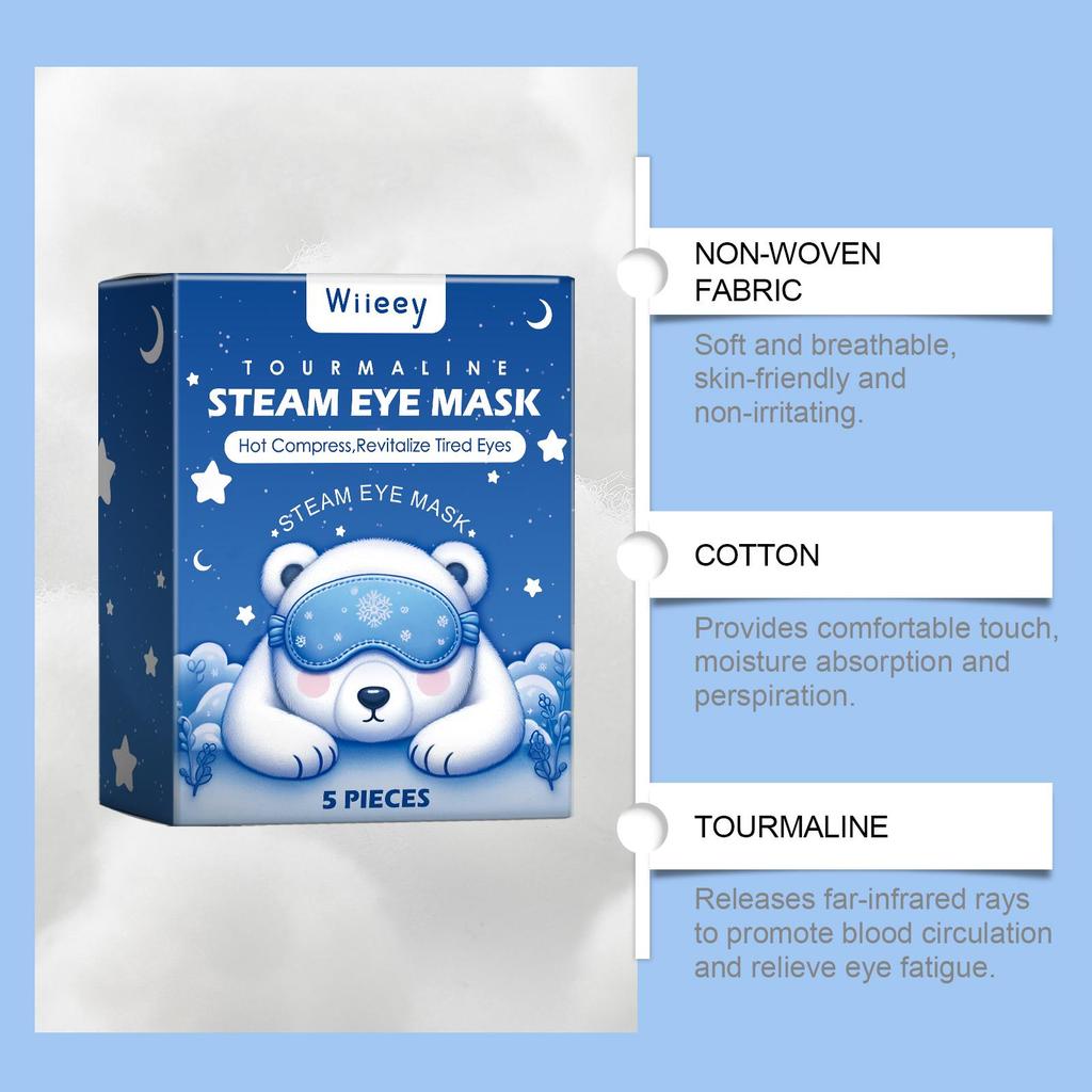 WIIEEY Sleep Steam Eye Mask Gentle Hot Compress Relieves Eyestrain Enhances Sleep QualityDaily Use