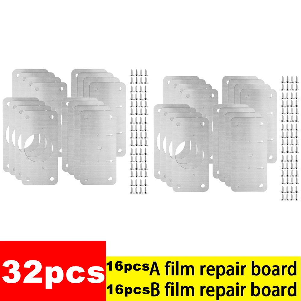 36pcs Cabinet Hinge Repair Plate Kit Stainless Steel Door Hinge Mounting Plate With Holes For Home Kitchen Cupboard Furniture