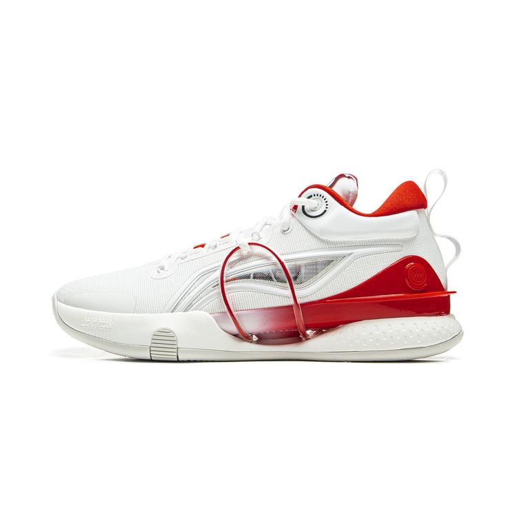 New LiNing Speed 8 Premium Cushioned Slip Resistant Low Top Basketball Shoes Men's White Red ABAT119-1