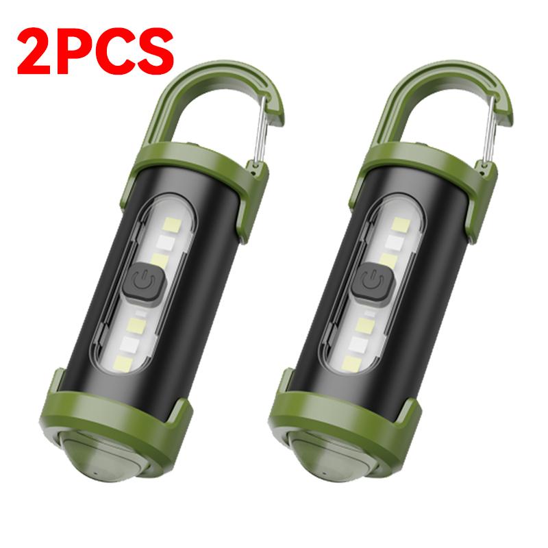 Mini Portable LED COB Flashlight USB Rechargable Torch Built-in Battery 6 Modes Flashlight Outdoor Camping Emergency Lantern