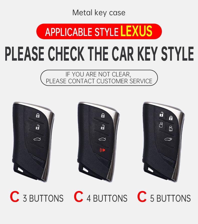 Car Metal Leather Key Case Holder Cover Chain For Lexus NX ES UX US RC LX IS 250h RX 350h LS 450h 260h 300h UX200 LM350H LM500H