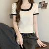 Women's Summer 2025 Slim Fit Square Neck Short-Sleeve Top