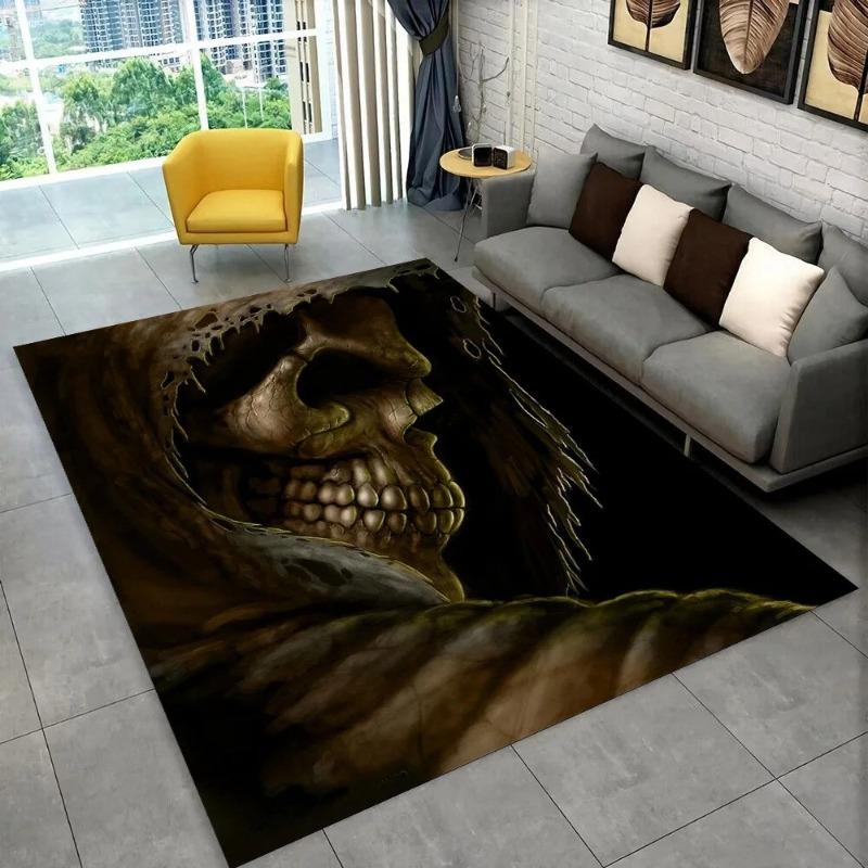 Grim Reaper Death Skull Gothic Area Rug,Carpet Rug for Home Living Room Bedroom Sofa Doormat Decor,kids Non-slip Floor Mat Gift