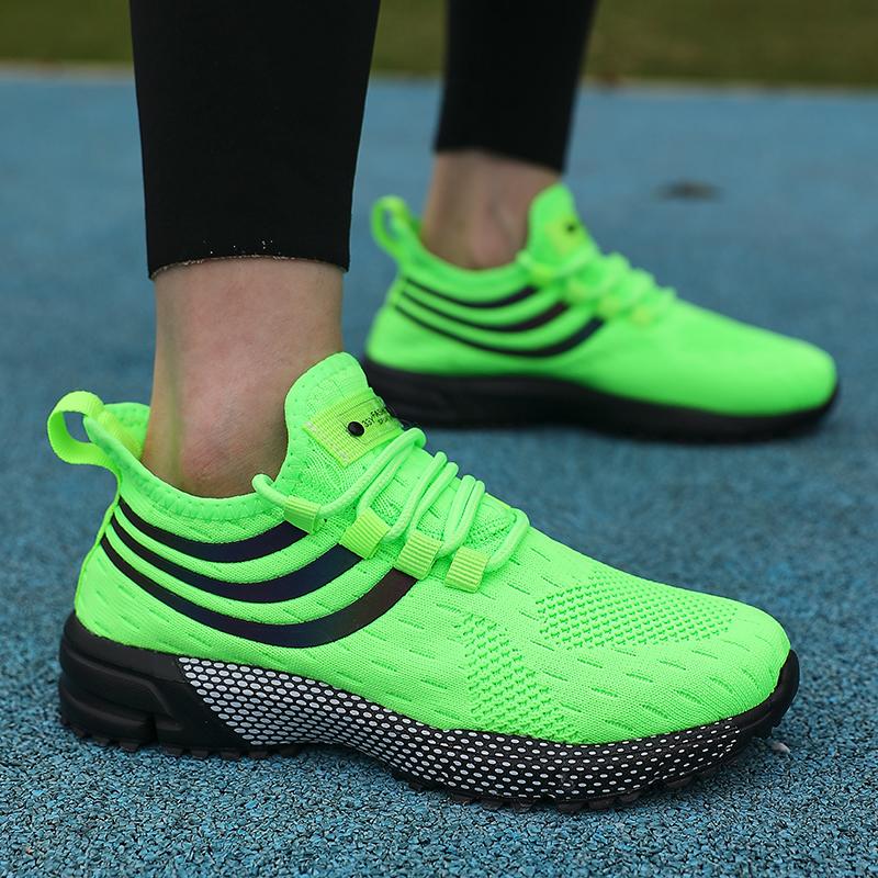 Men Women Sneakers Awesome Women's Athletic Elastic Knit Comfort Reflective Stripes Style Ideal Quick Errands Shoes