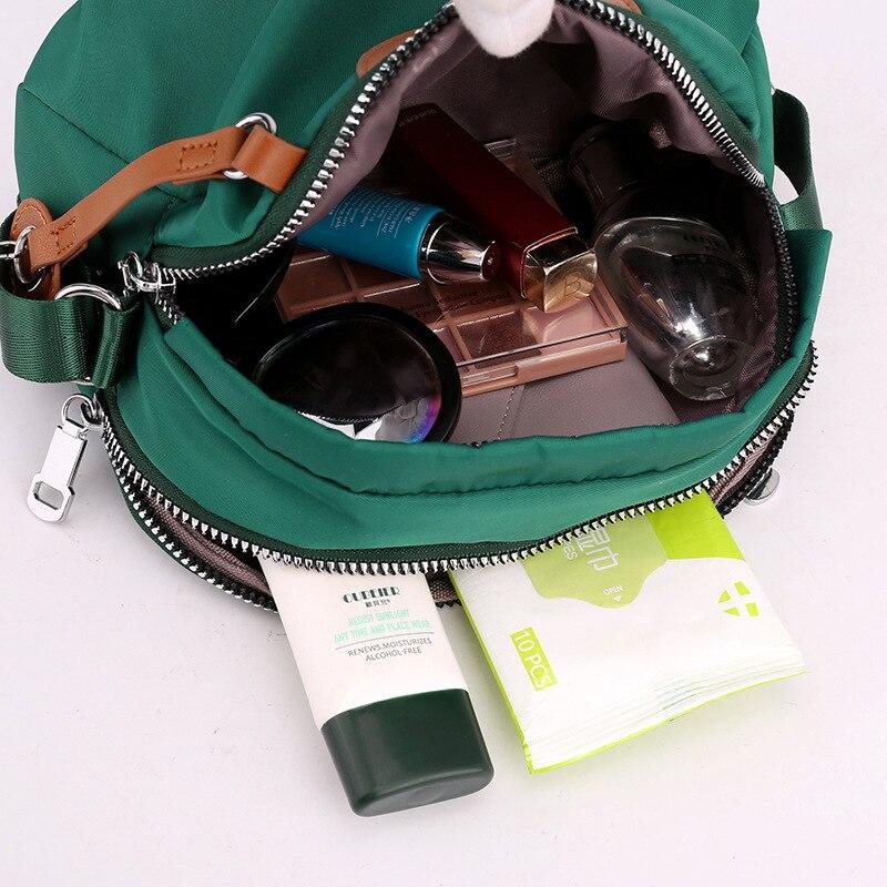 Nylon Women's Waterproof Large Capacity Crossbody Bag Casual Solid Messenger Shoulder Bag