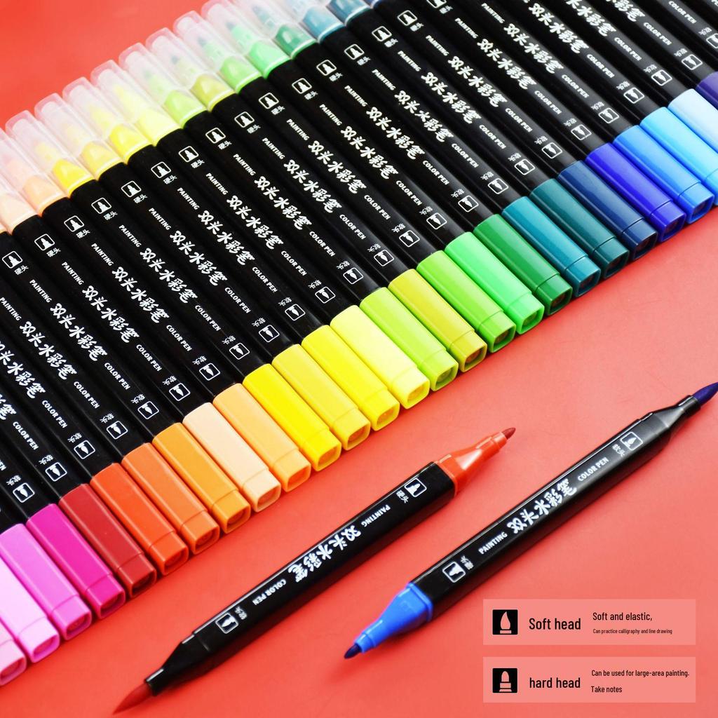 Double-Headed Soft Watercolor Pen Set for Student Art & Children's Graffiti