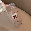Gentle Cherry Florals Suitable for Apple 17promax Mobile Phone Case 15 Glitter Powder Iphone14 Art 11 Transparent 13
