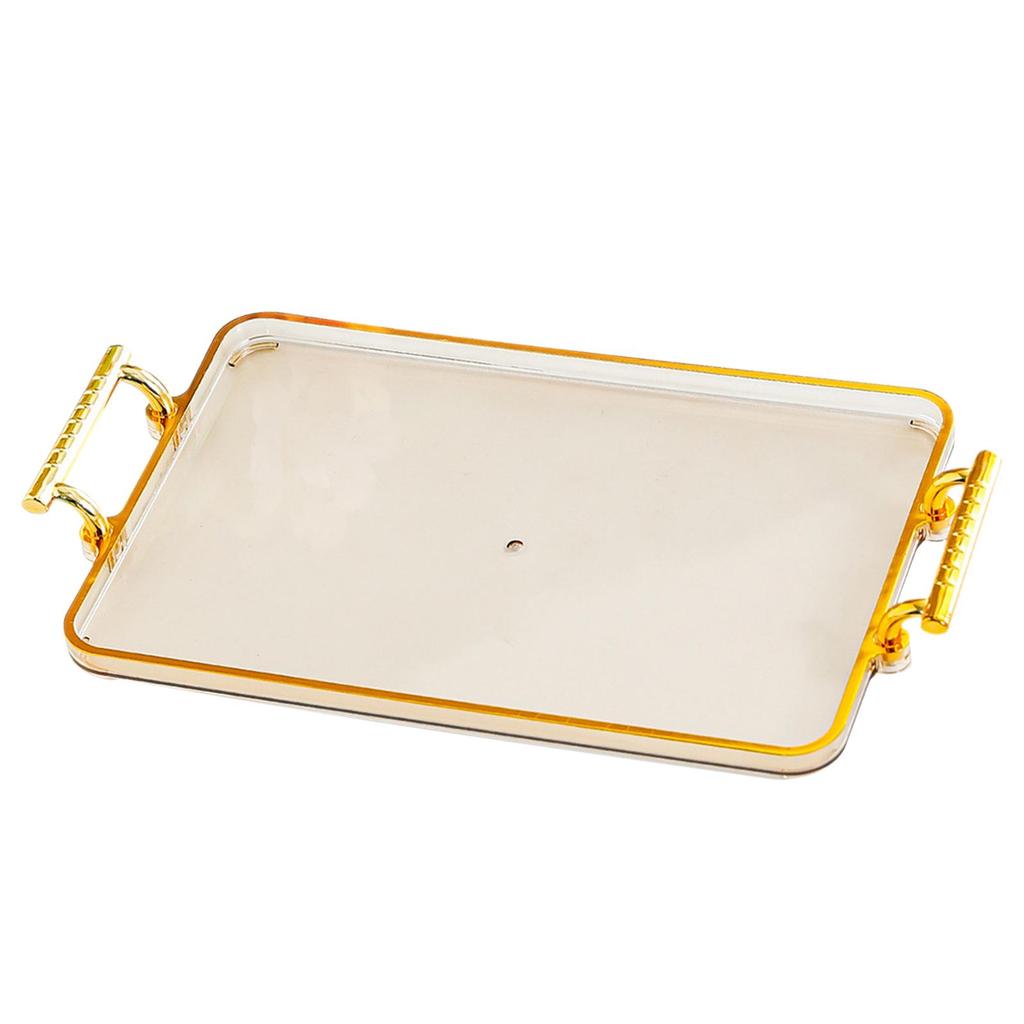 Decorative Trays for Home Decor Plastic Tray with Handles for Serving Coffee Snacks Perfume Jewelry