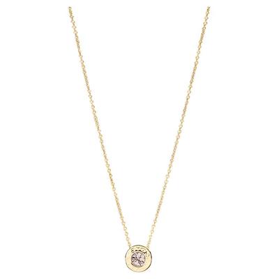 Round Diamond-Studded Alloy Necklace Women Necklace Gold F54514-GLD