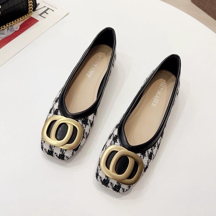 Single shoes women's 2025 spring and summer new fashion large size temperament square head shallow mouth thick low heel square heels children versati