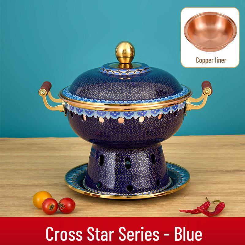 Yicheng Cloisonné Pure Copper Mini Hotpot