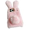 For iPhone 17 Pro Case Plush Cute Bunny Winter Fluffy TPU Phone Cover
