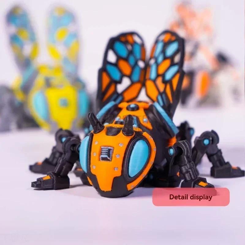 New Mechanical Bee 3D Printed Multi-joint Home Desk Desk Door Room Storage Accessories For Kids Toy Gift# Color: 3