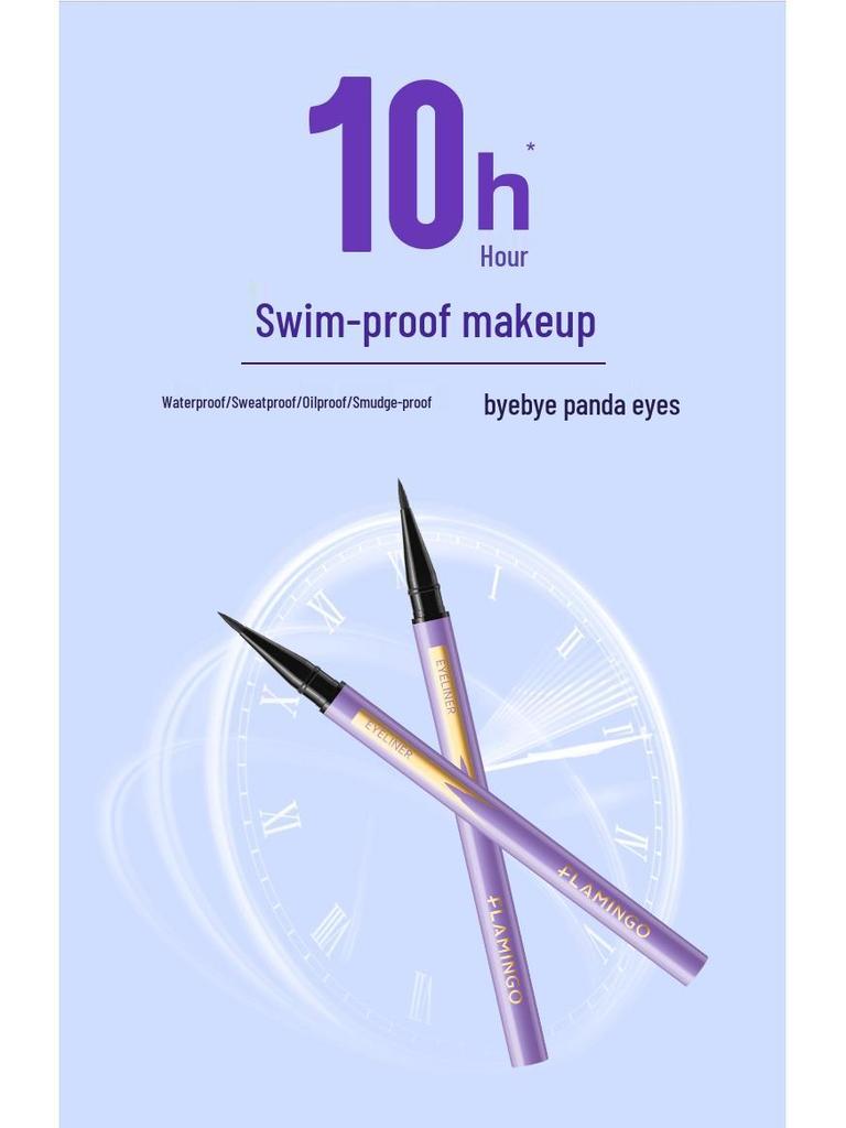 Flamingo Fine Essence Long-Lasting Sweat-Proof Eyeliner Pen - Black/Brown, Soft Tip