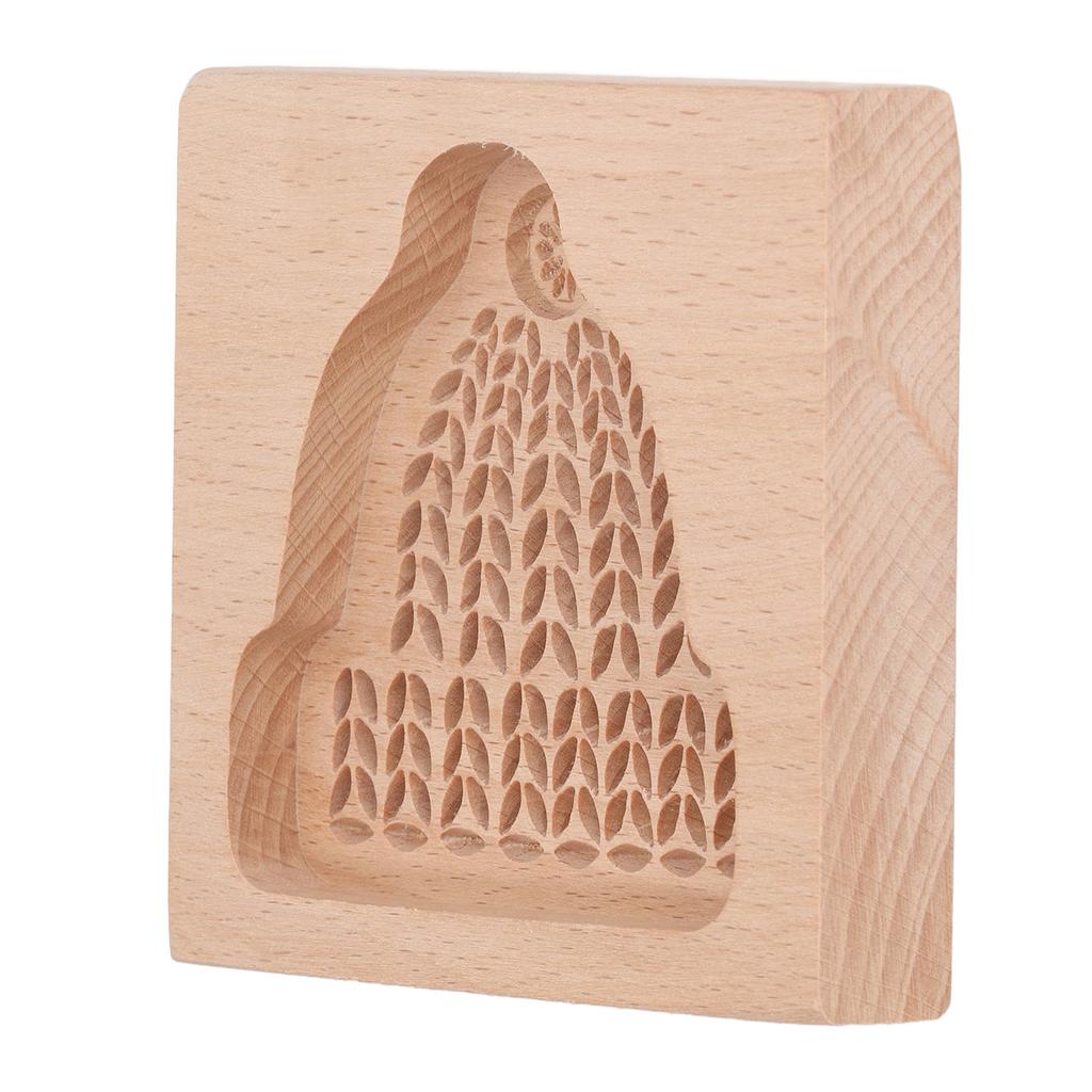 Formă din lemn sculptată pentru tăietor de prăjituri, pentru bucătărie, pentru turtă dulce, pentru presă pentru biscuiți, pentru ștampila pentru ștampila, pentru Crăciun