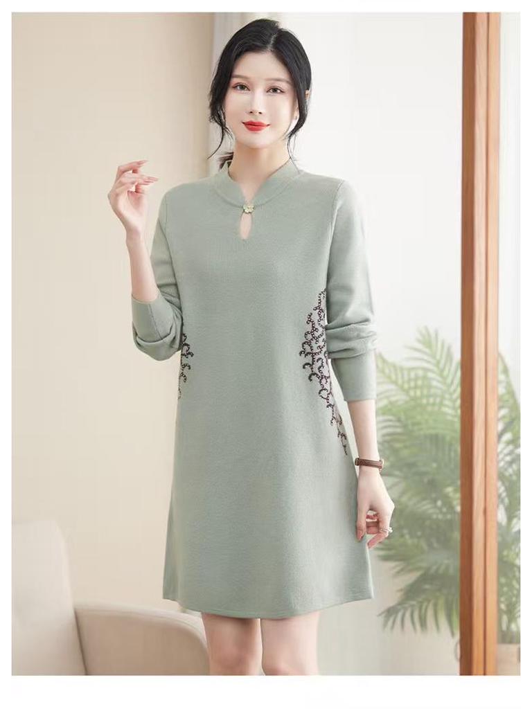 Stylish Wool Winter Dress for Middle-Aged & Elderly Women 2025