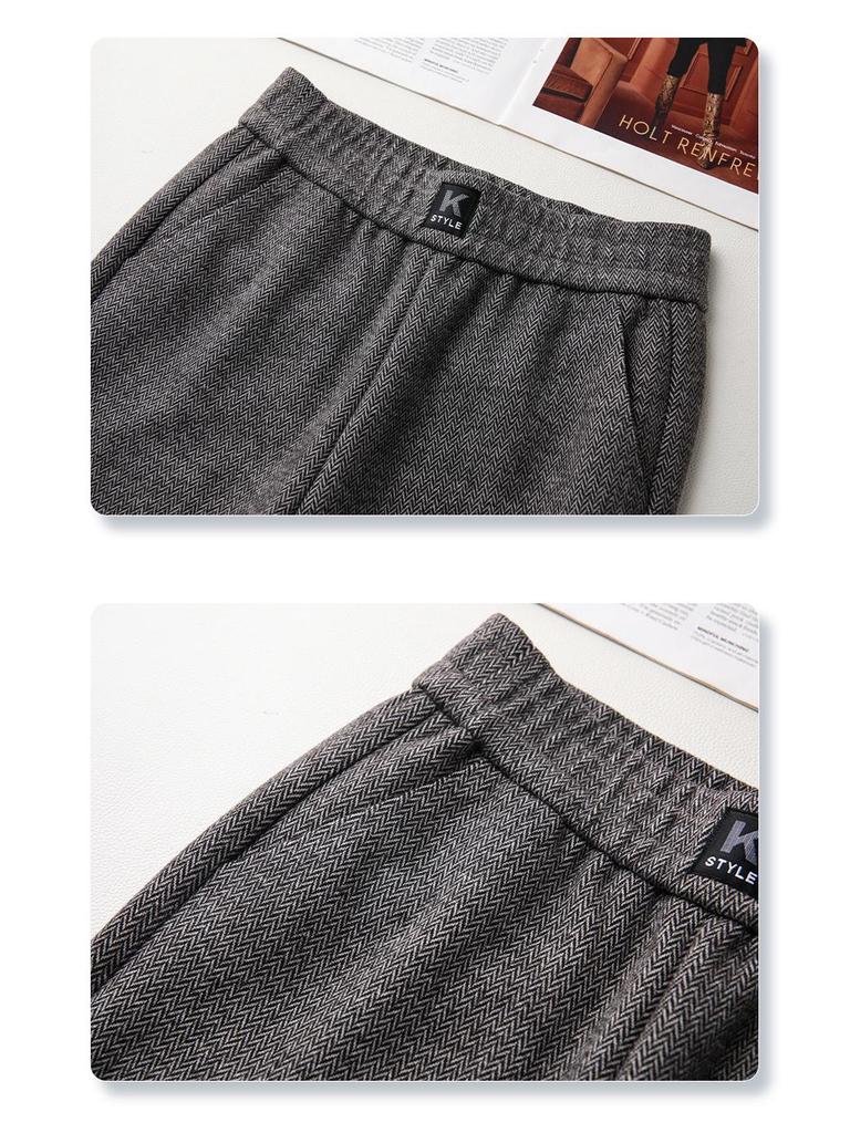 Damen 2024 Grau Wolle Sycamore High-Waist Neun-Punkt Straight-Leg Haremshose