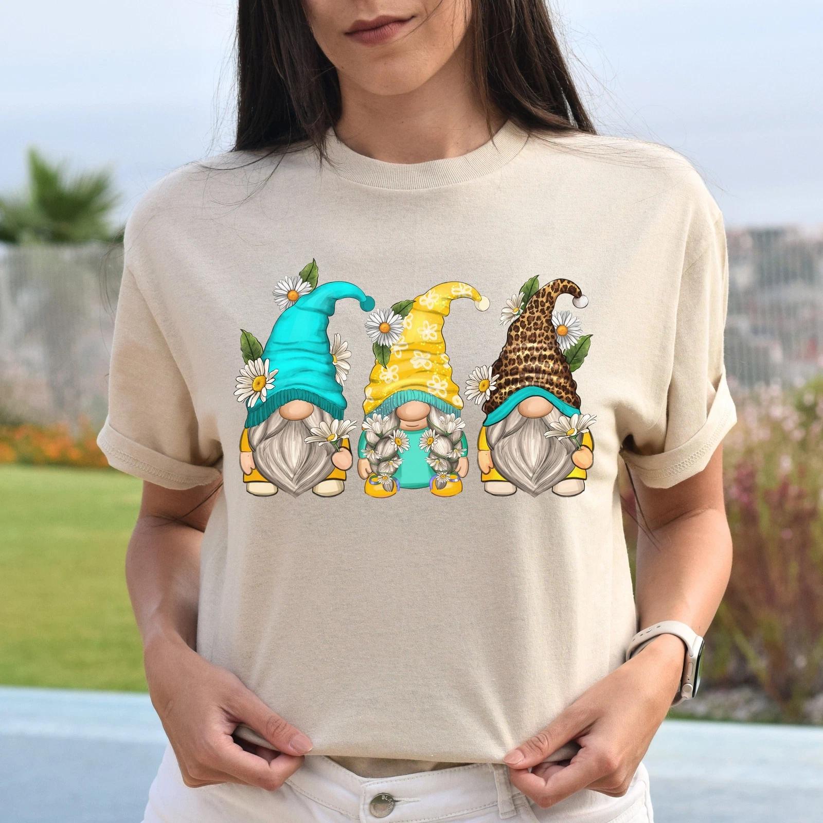 Daisy Gnomes Unisex shirt florist Christmas gift White Sand L