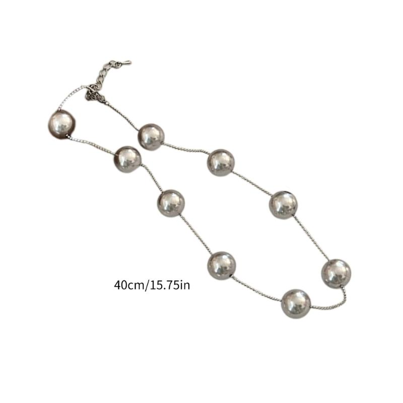 Unique Imitated Pearls Neckchains Stylish Clavicle Chain Adornment Beaded Necklace Party Neck Jewelry for Women Girls