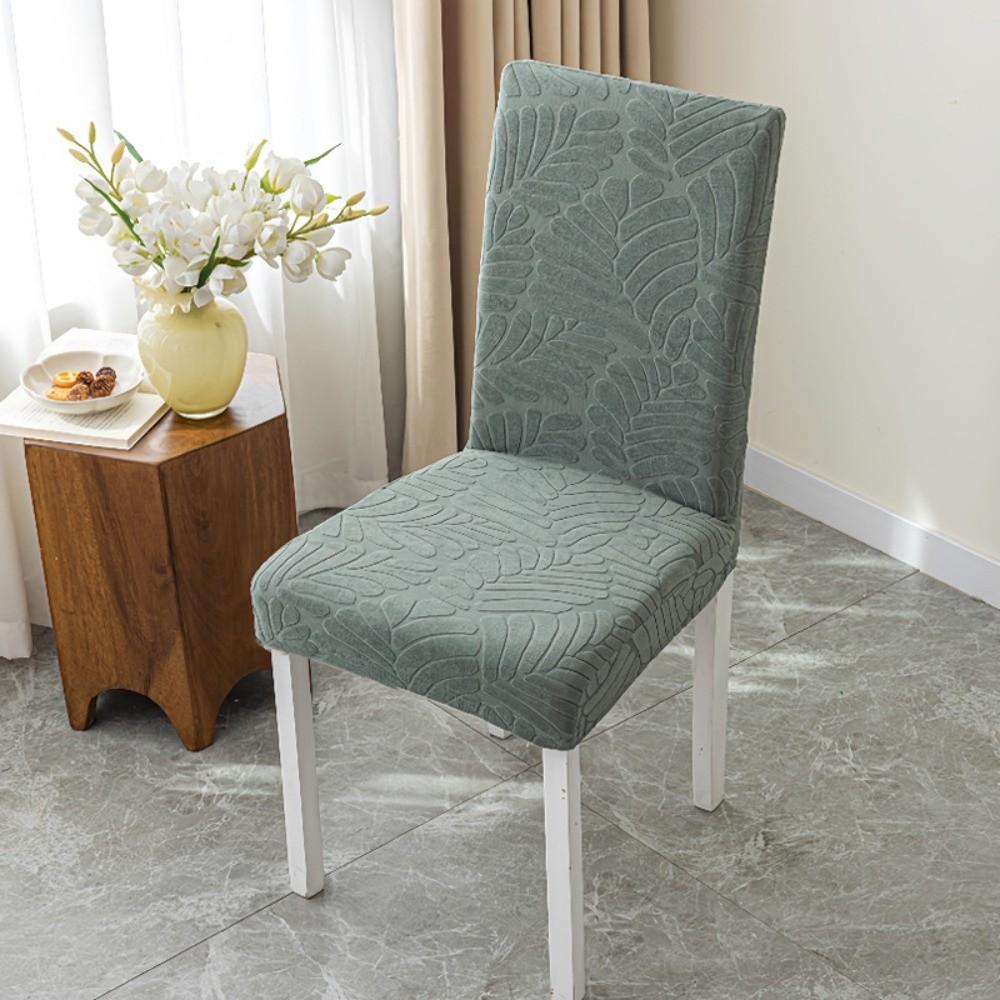 High-elastic Dining Chair Cover Jacquard Anti-slip Integrated Seat Cover Dust-proof Soft Stool Slipcover for Home Decoration