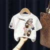 Short Sleeved T-shirt, Cute Cartoon Print for Summer, Fashionable for Girls, Small and Medium-sized Children