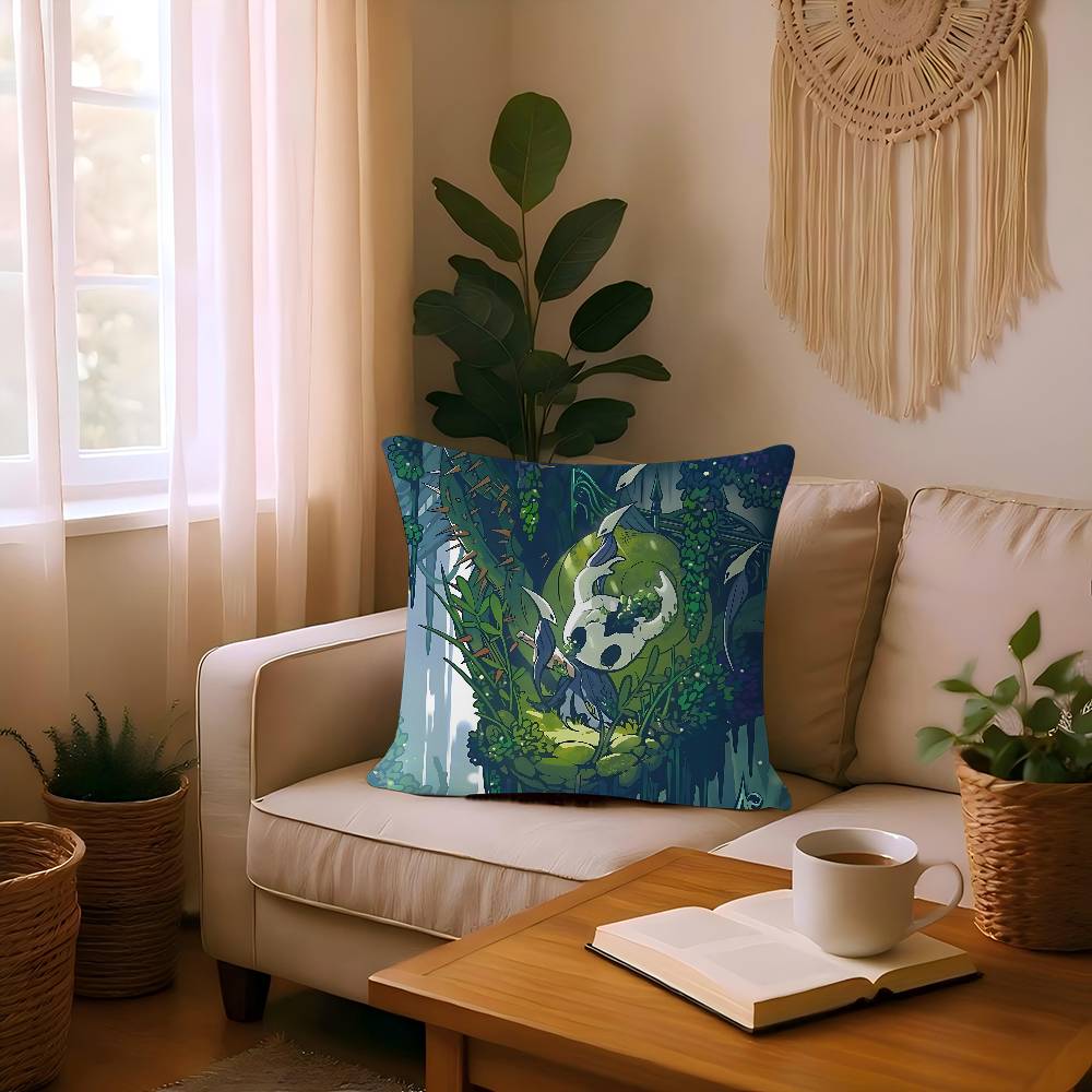 H-Hollow Knight Decorative Room Aesthetics Pillow Case Home Decor Bedroom Sofa Bed Couch Pillow Cover 45x45