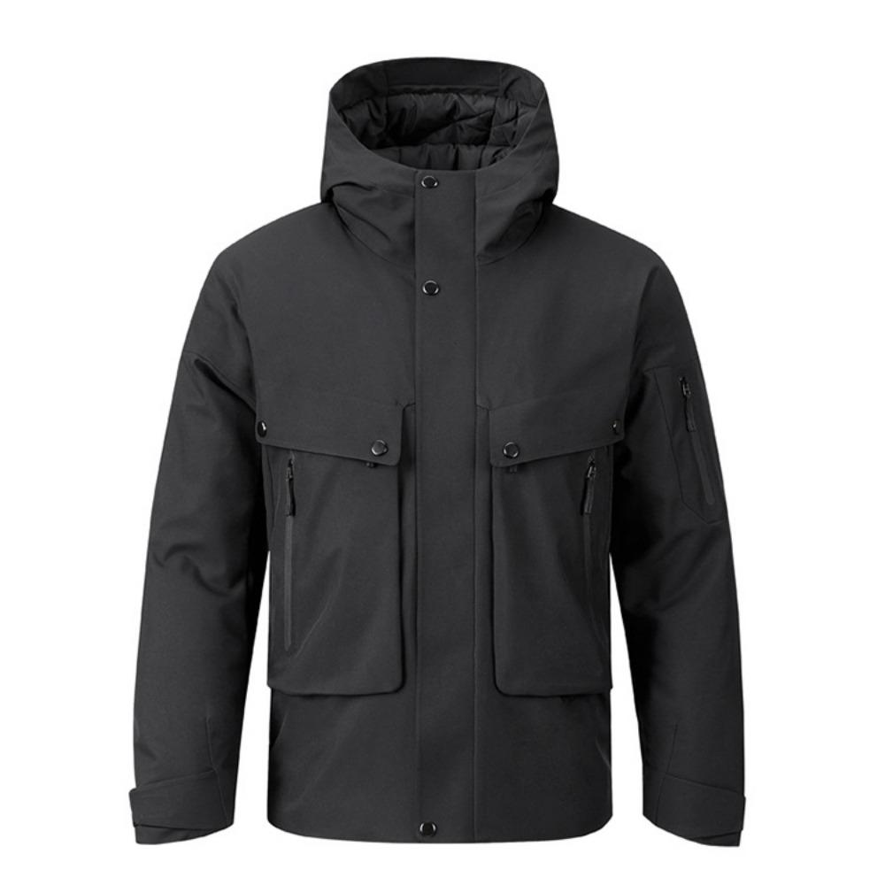 Autumn and Winter Fashionable Trendy Waterproof Warm Hooded Work Jacket Men's Casual Loose Sports Large Size High Quality Coat