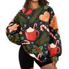 Women's Trendy Christmas Print Crewneck Sweatshirt Lightweight Casual Pullover Top