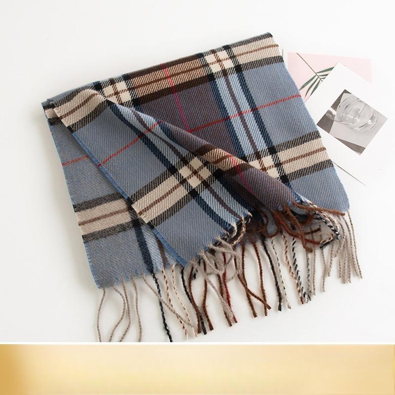 Winter British Style Imitation Cashmere Plaid Scarf for Men High End Versatile and Warm Scarf