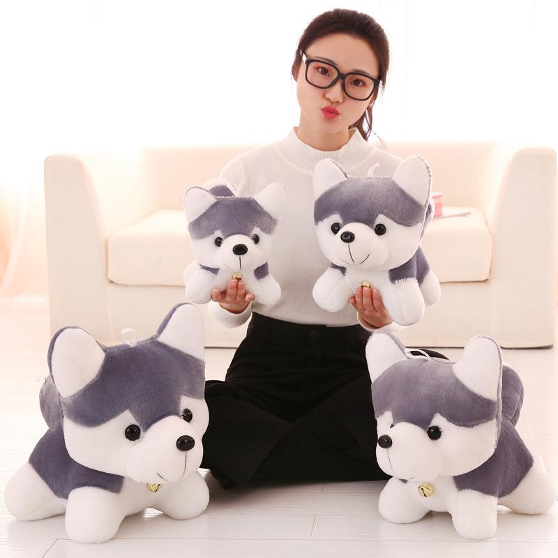 

New Soft Dog Plush Doll Small Gray Plush Husky Side Grab Machine Doll Toy 33 cm (0.15kg)