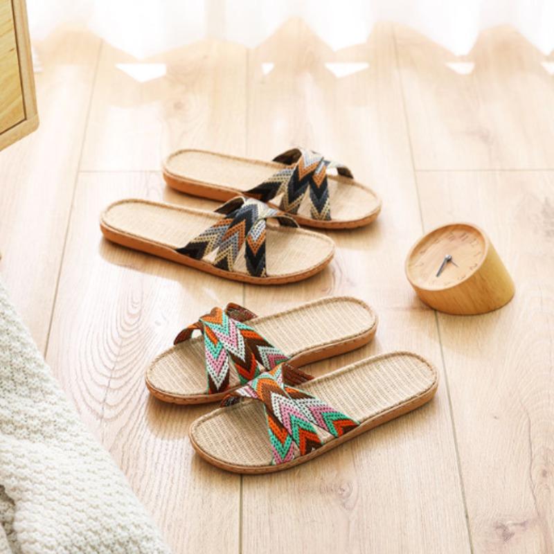 Sommer par Lintøfler Svetteabsorberende Sklisikker lette Ultralette sandaler og tøfler Komfortable hjemmetøfler