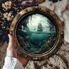 Marine Porthole Wall Decor, Round Nautical Metal Sign, Rustproof Waterproof for Porch Garage